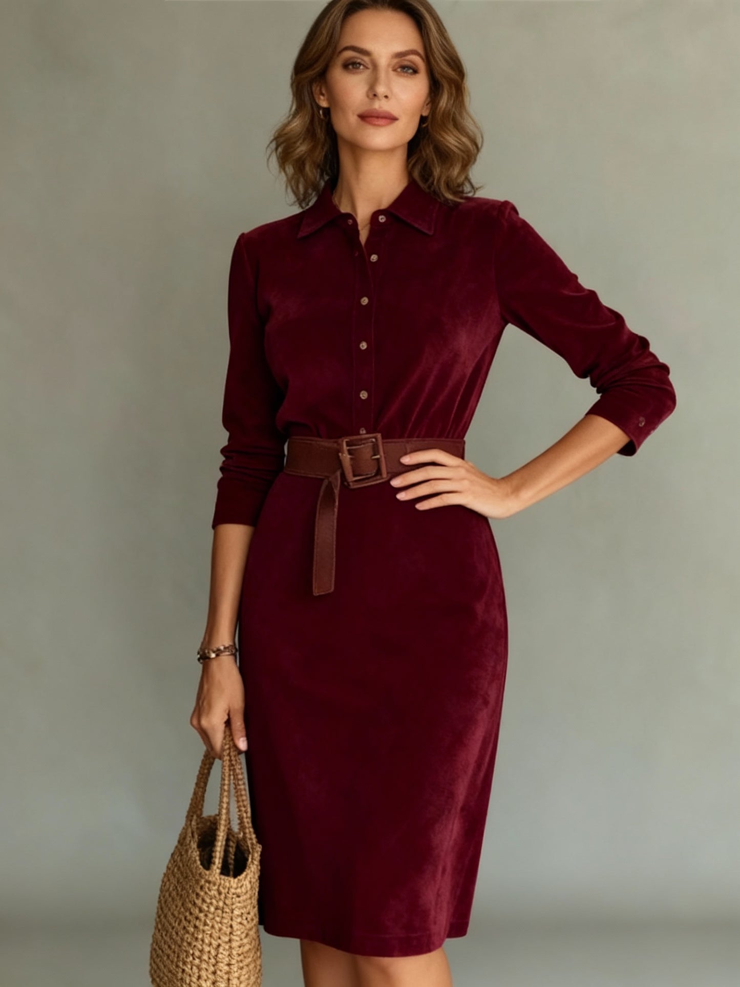 Noelle – elegancka zamszowa sukienka o kroju a