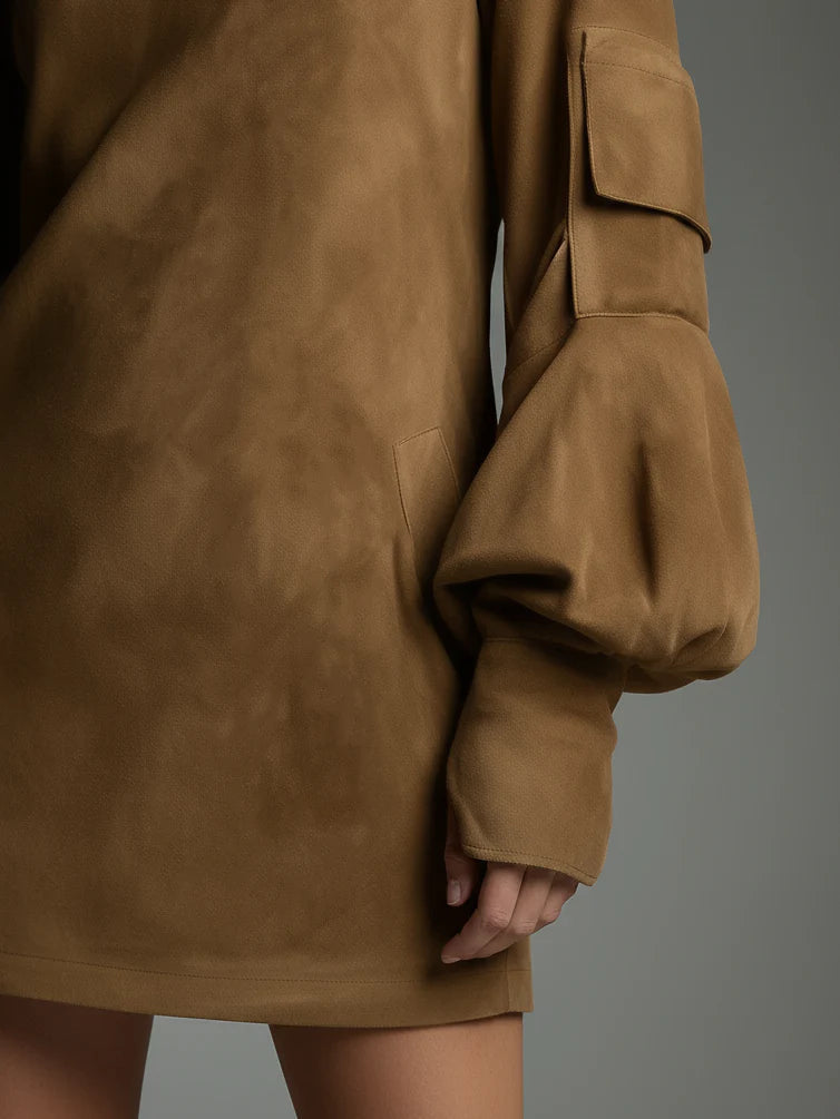 ARYA — Sukienka zamszowa oversize z golfem