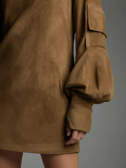 ARYA — Sukienka zamszowa oversize z golfem