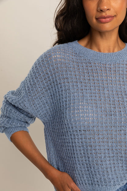 Sweter z ażurowym splotem